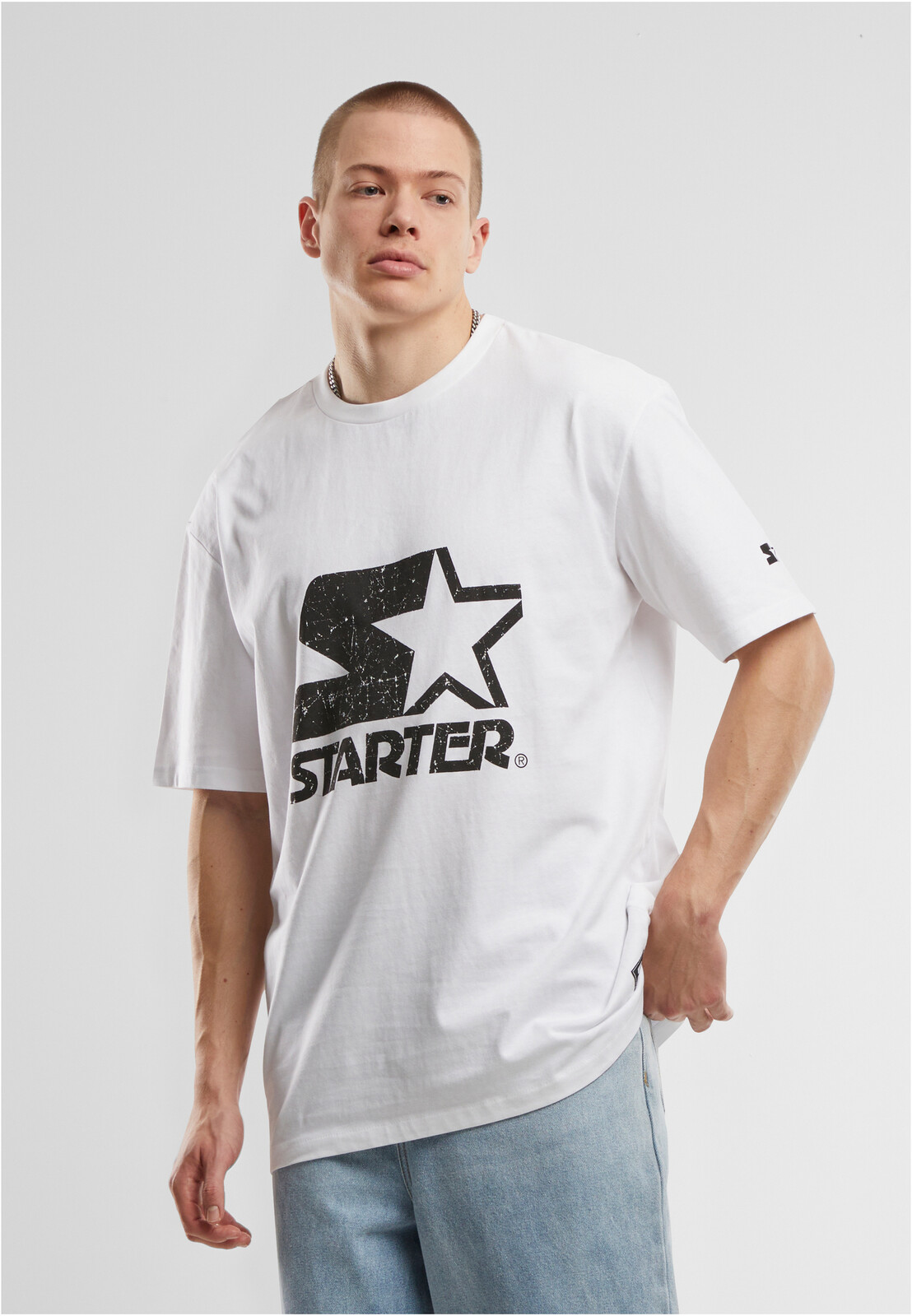 Men's T-shirt Starter Logo Oversize Acid white