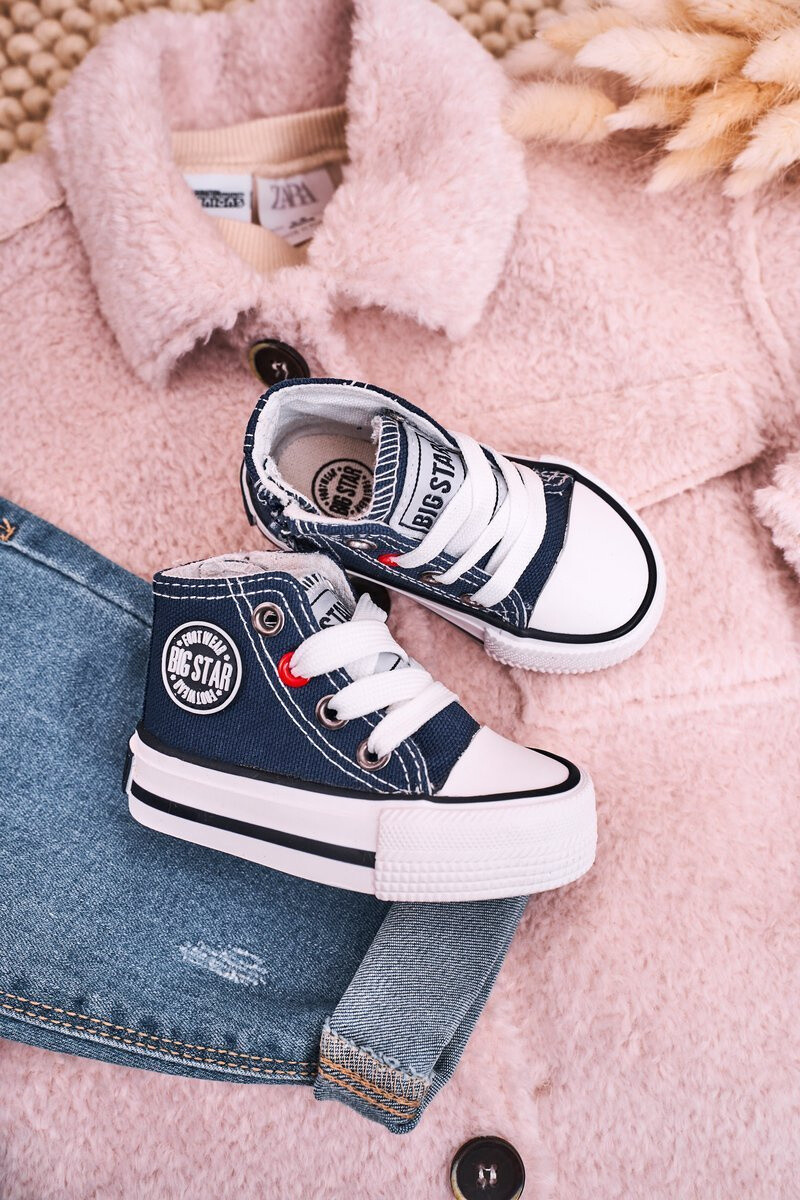 BIG STAR SHOES Detské vysoké tenisky s veľkou hviezdou