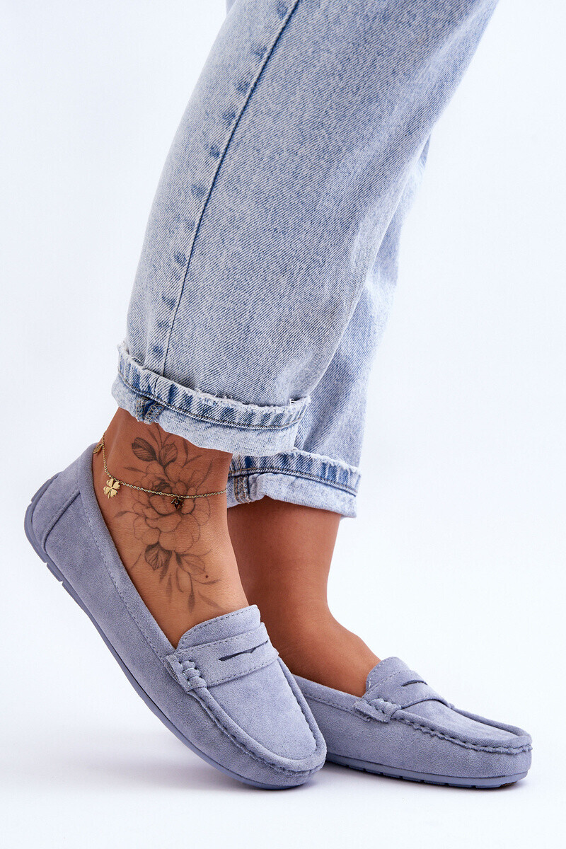 Boto Ženské semišové modré mokasíry Lenvie