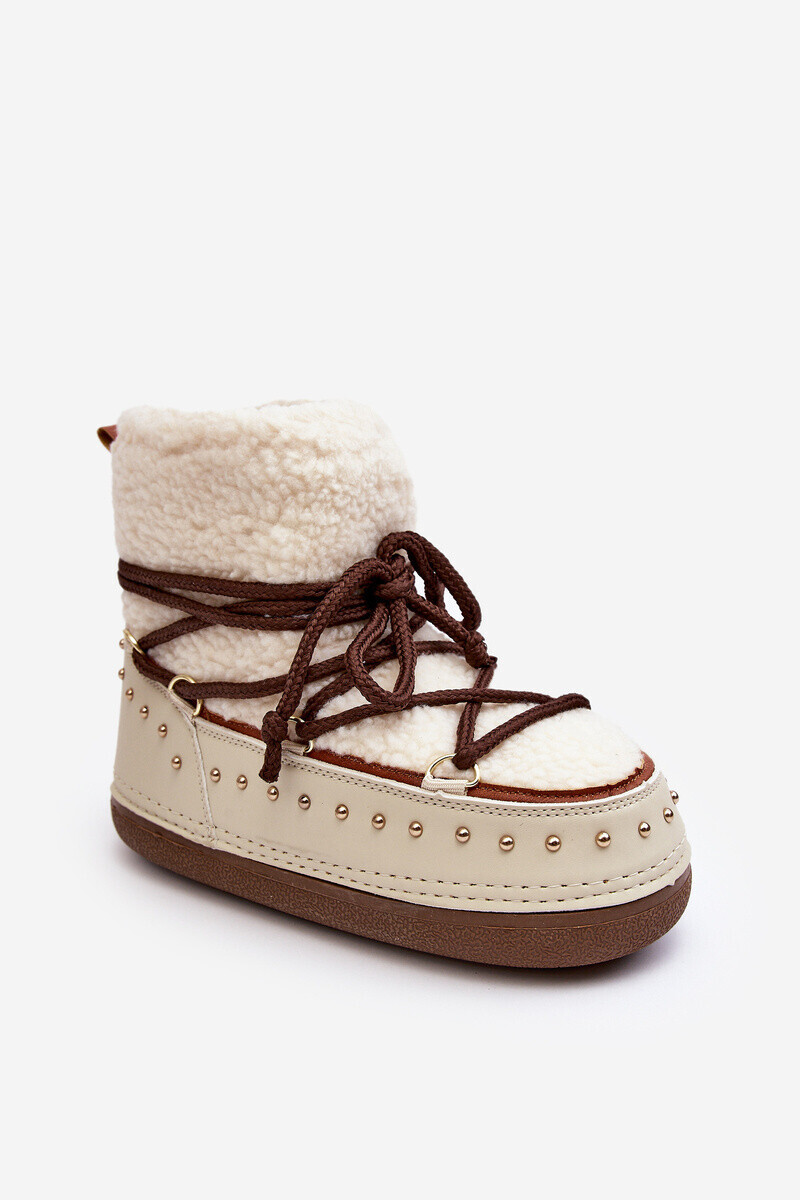 Boto Ženské izolované béžové snehové topánky Rohy