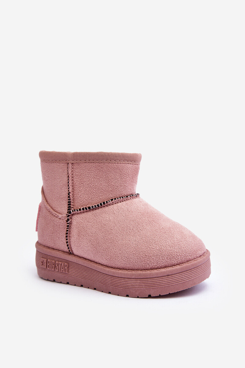 BIG STAR SHOES Detské snehové topánky izolované ružovou veľkou hviezdou