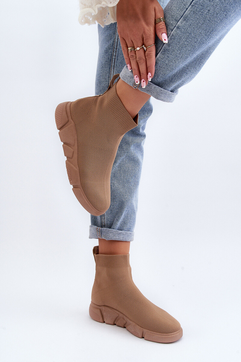 Boto Dámske športové topánky so ponožkou béžové Zirila