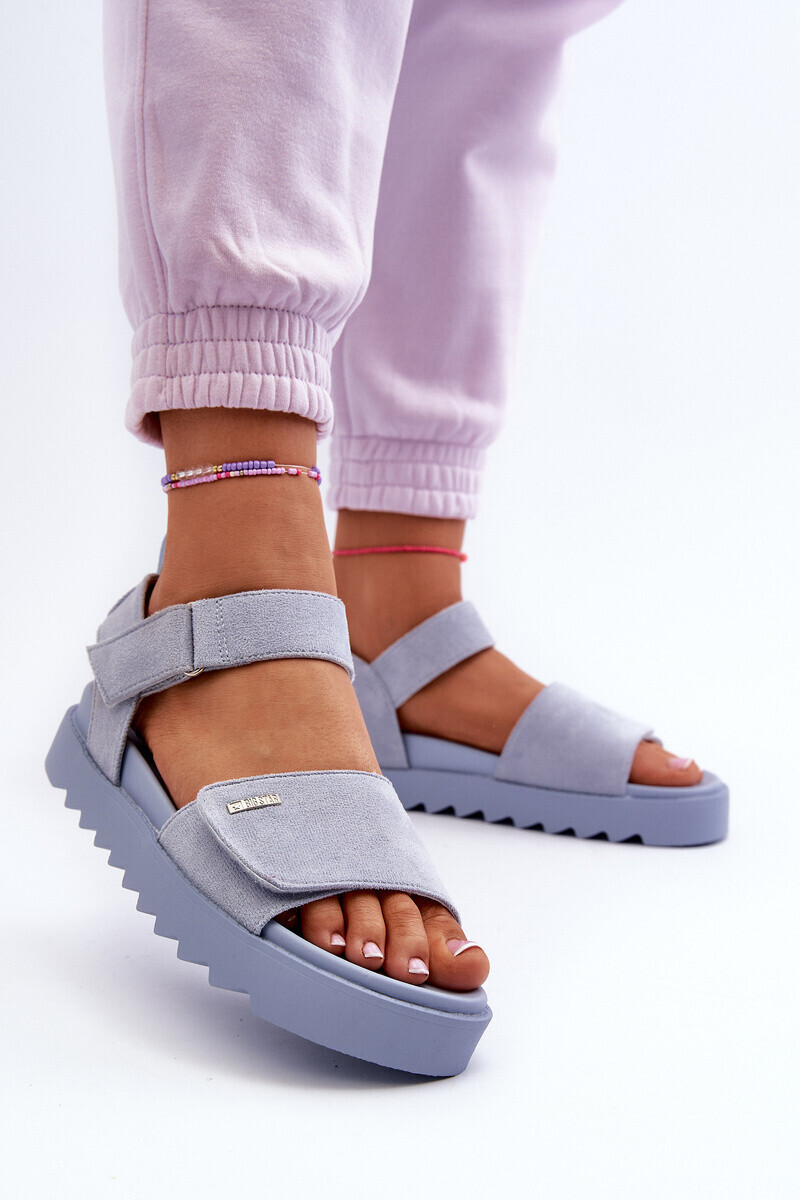 BIG STAR SHOES [Dámske Zamatové Sandále na Platforme Big Star