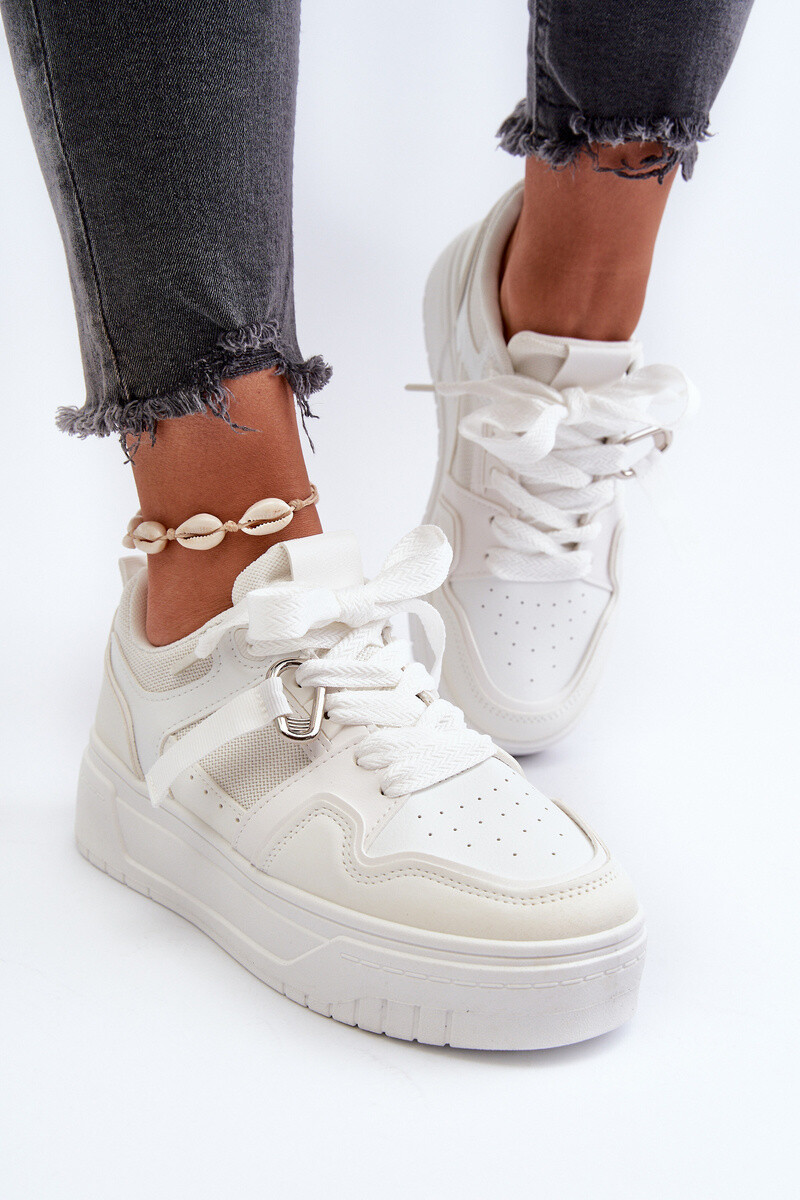 Boto Dámske tenisky na platforme z ekokože Biele Moun