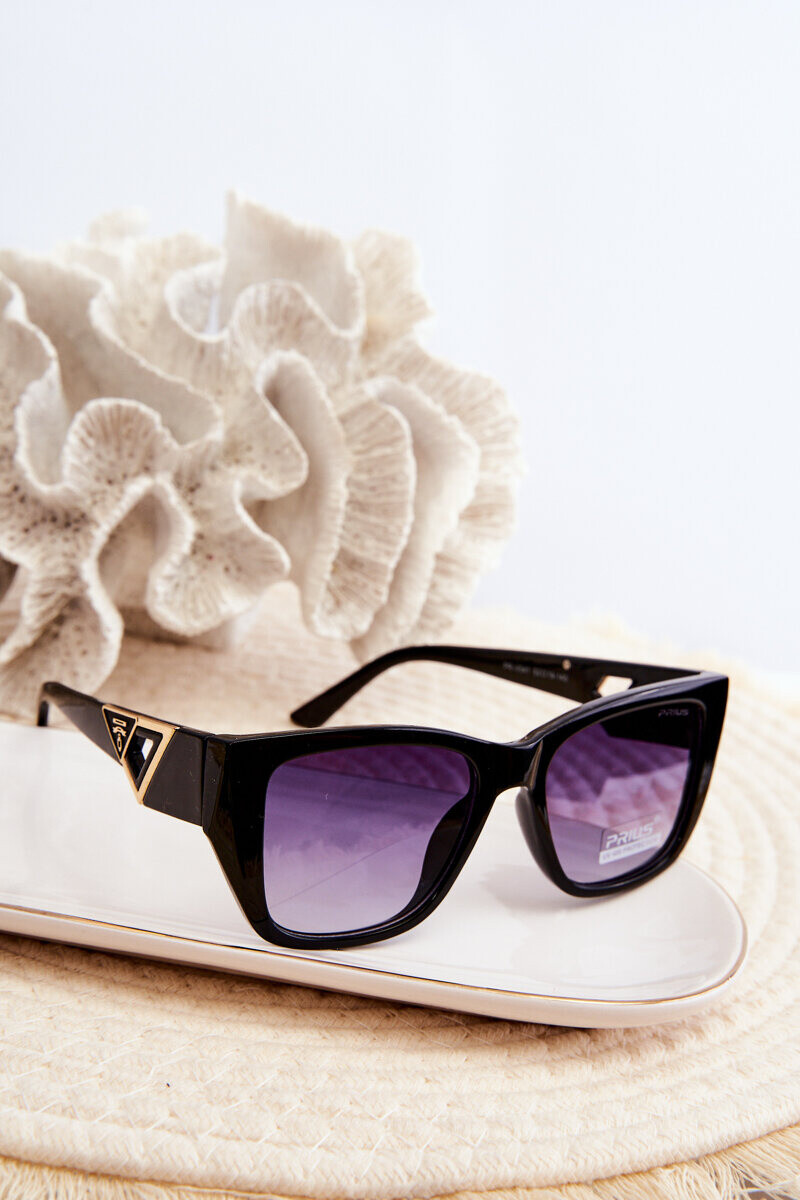 Boto Dámske Klasické Slnečné Okuliare s Ozdobnými Detailmi UV400 Čierne