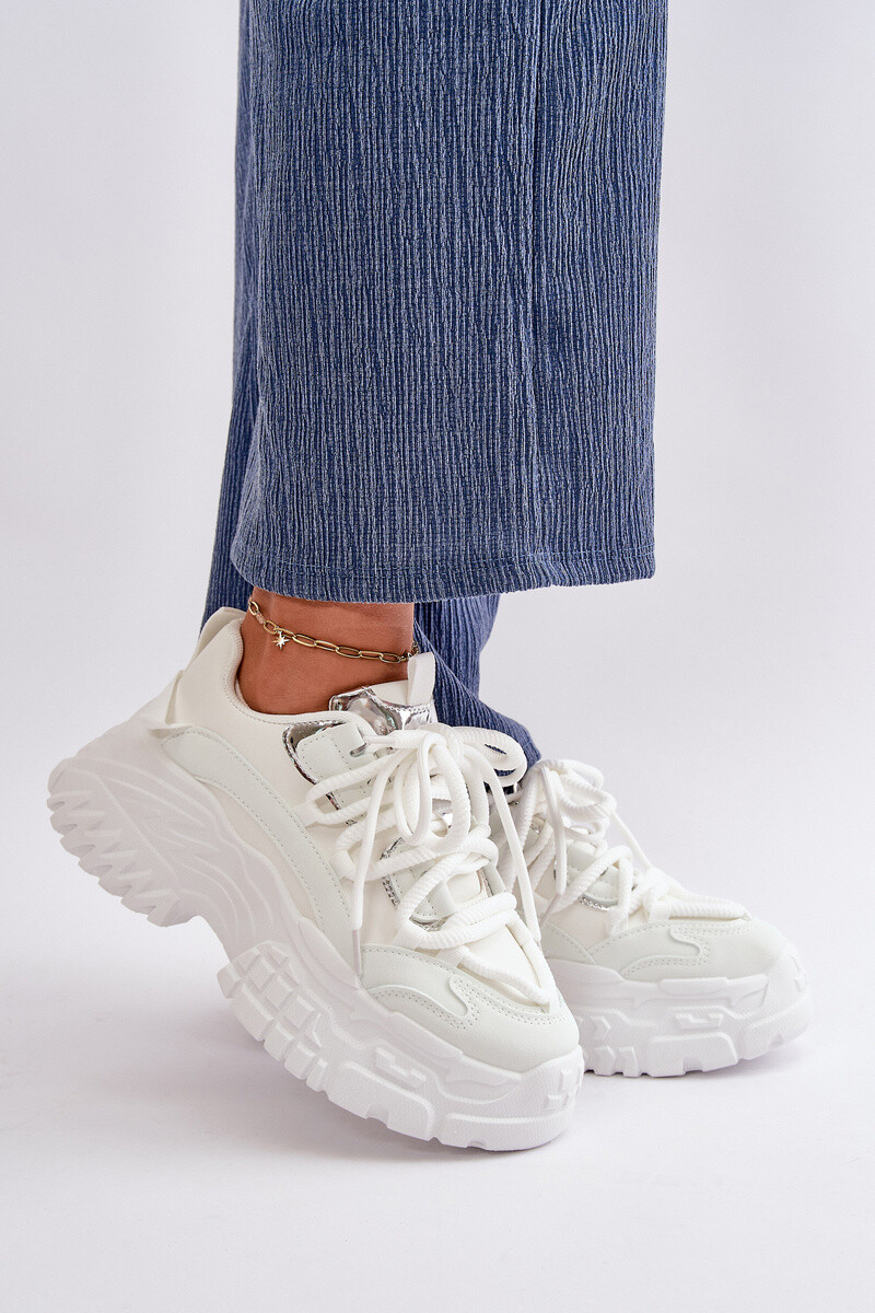 Boto Dámske tenisky na masívnej podošve biele Nevela