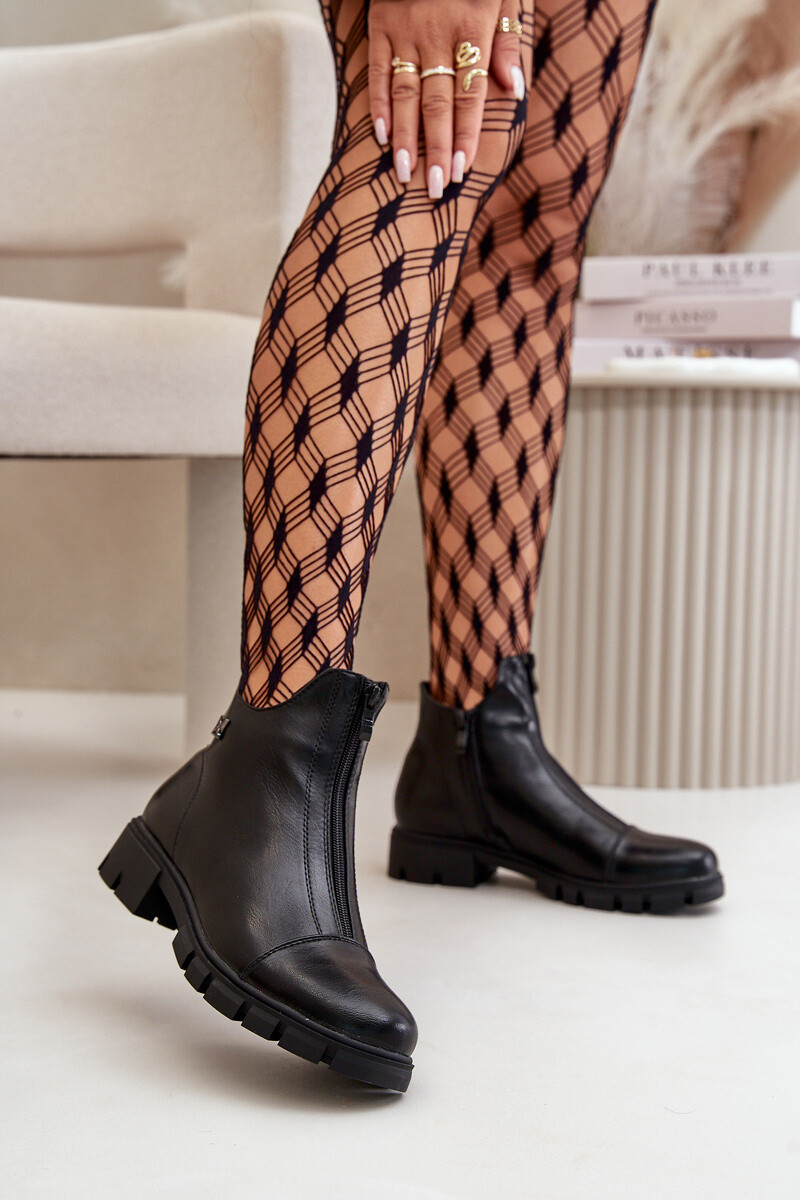 Boto Zateplené dámske topánky z eko kože čierne Verietta