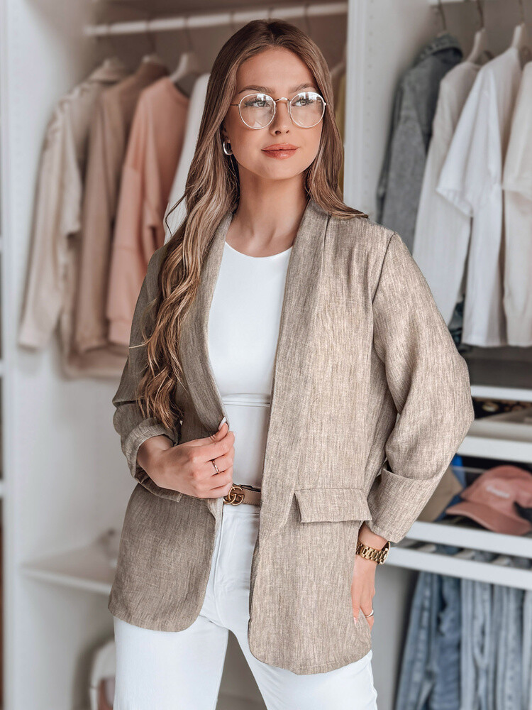 Marynarka damska oversize SOFT LOVE ciemnobrązowa Dstreet