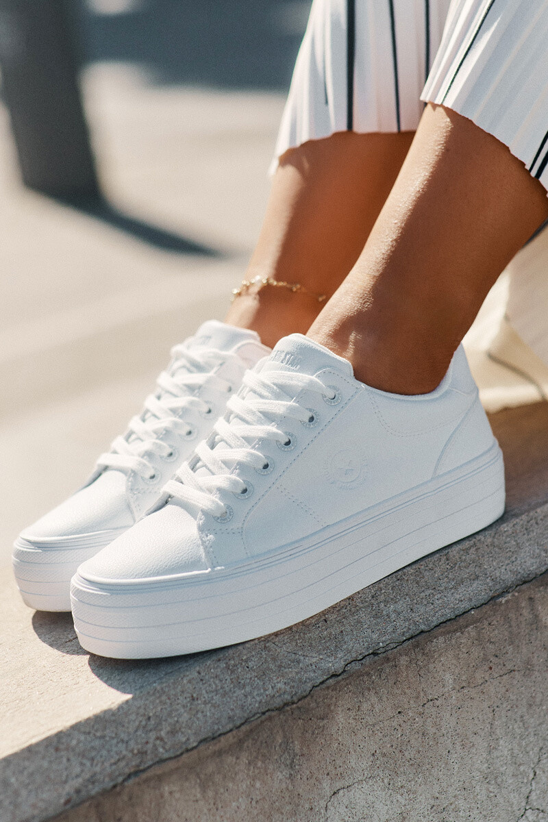 BIG STAR SHOES Eko kožené tenisky dámske na platforme Big Star