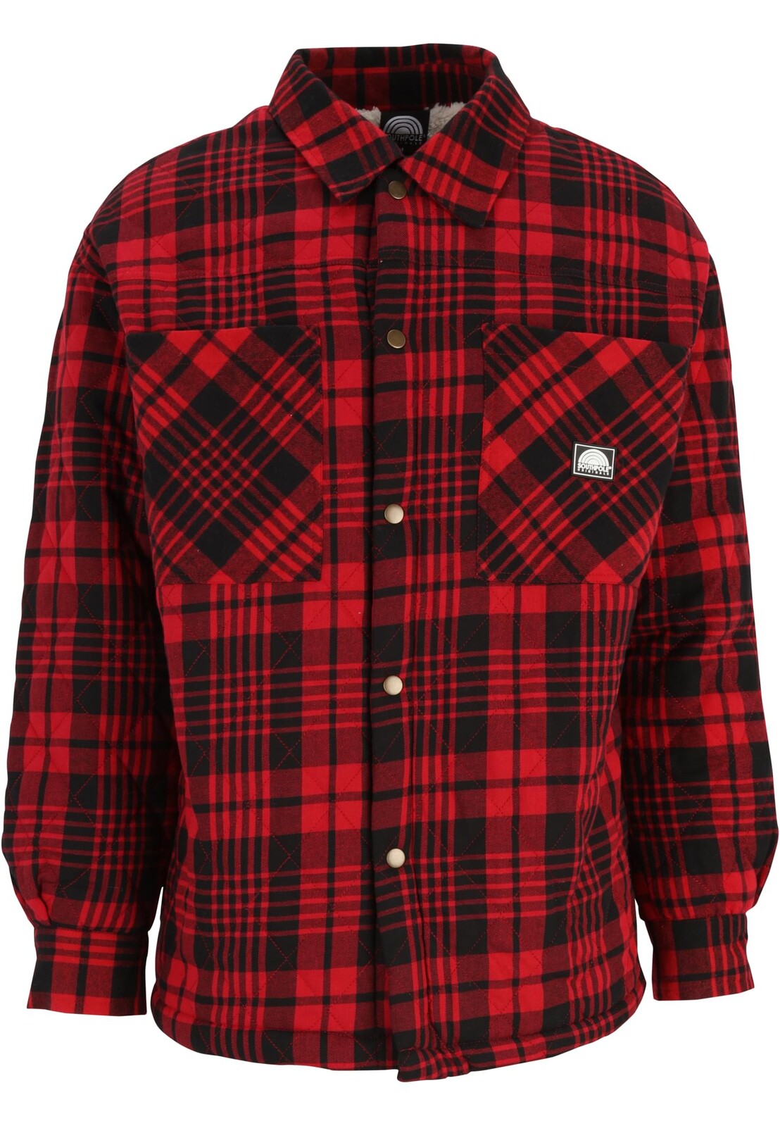 Men's flannel shirt jacket dark red