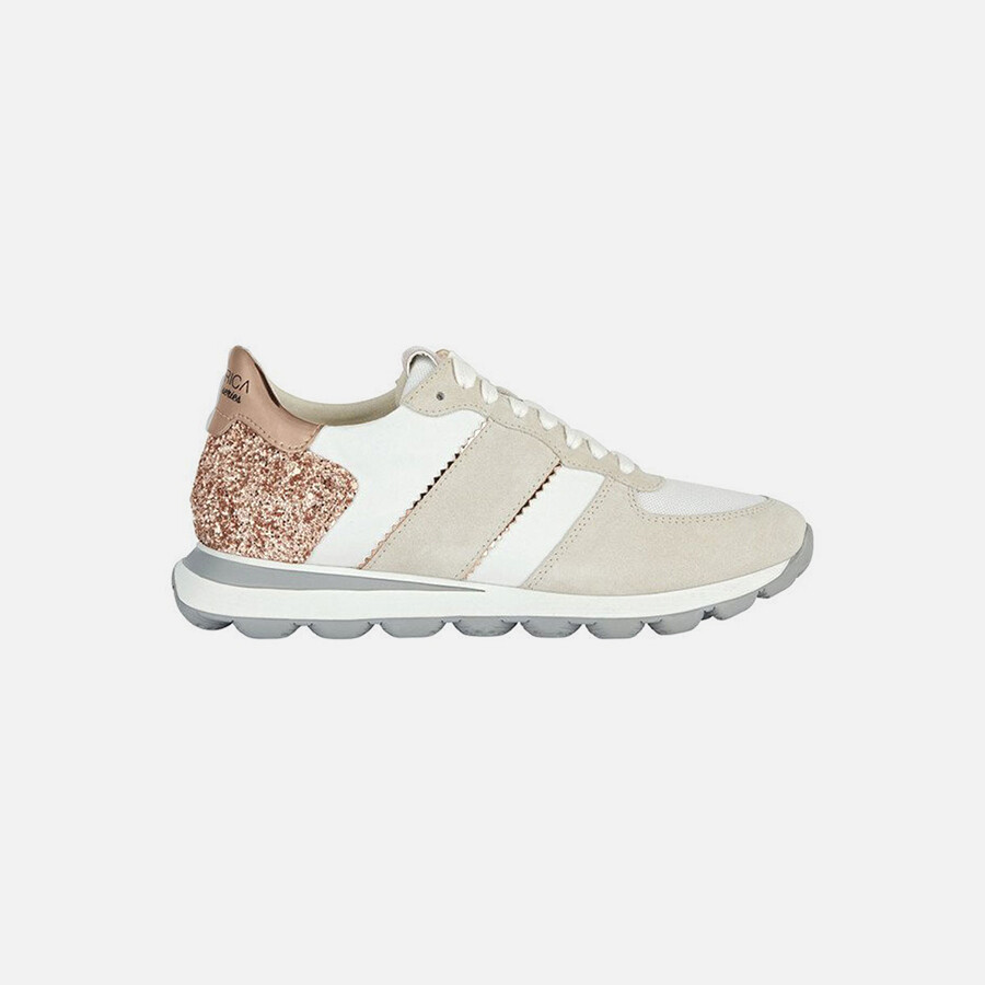 Beige women's sneakers Geox Spherica Vseries A - Women's