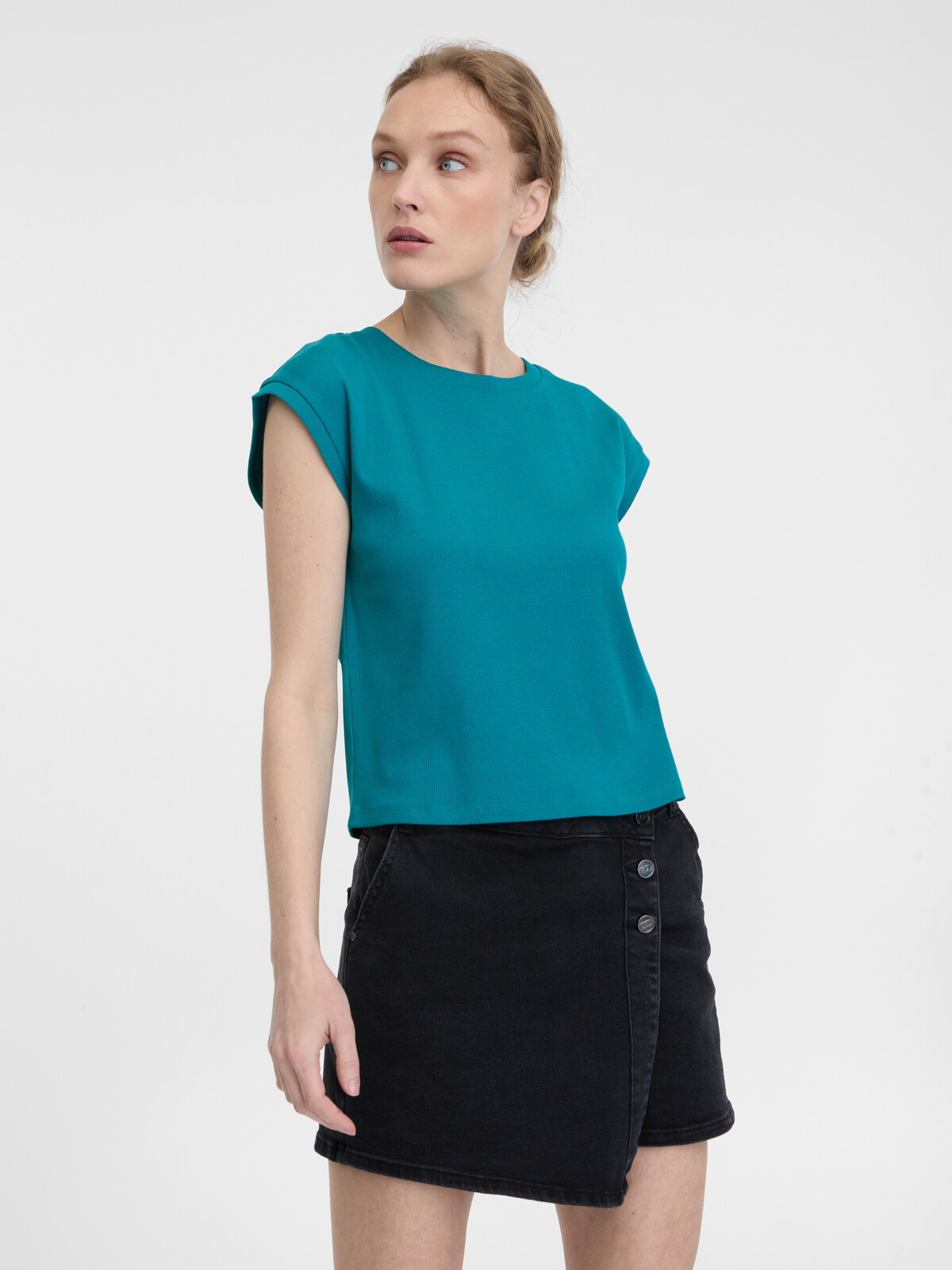 Turquoise women's short-sleeved T-shirt ORSAY - Women's