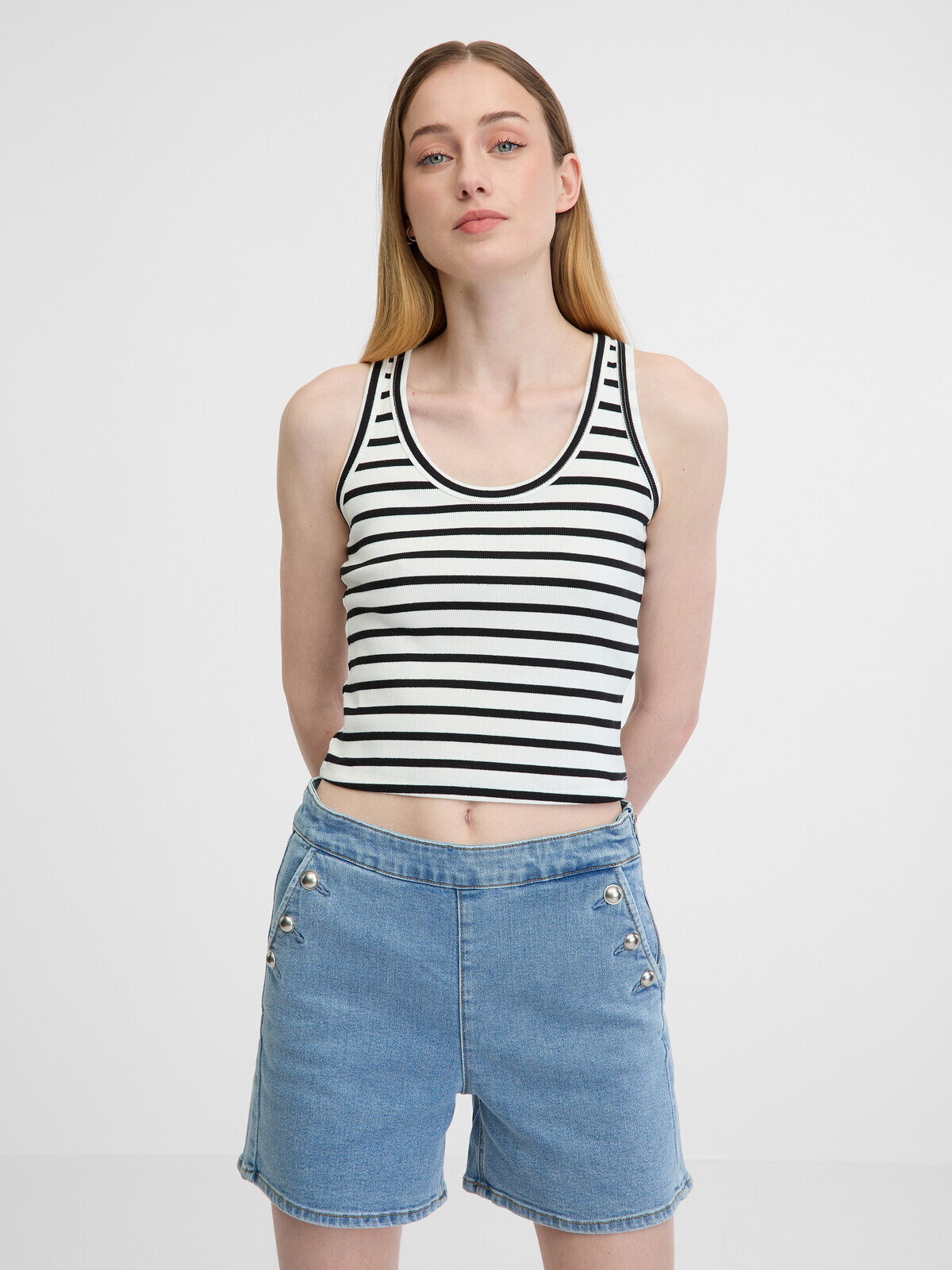 Black and white women's crop tank top ORSAY - Women's