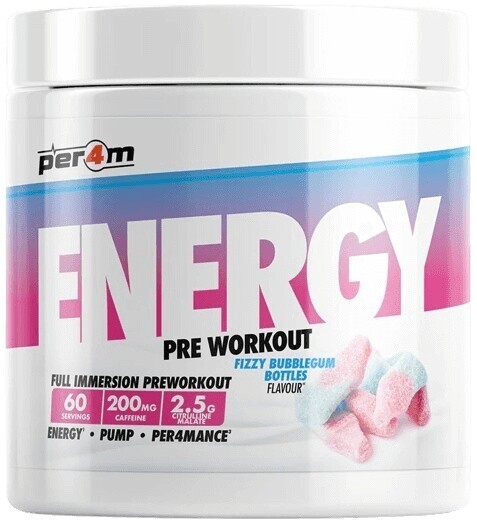 Per4m energy pre-workout 390 g - fizzy bubblegum bottles