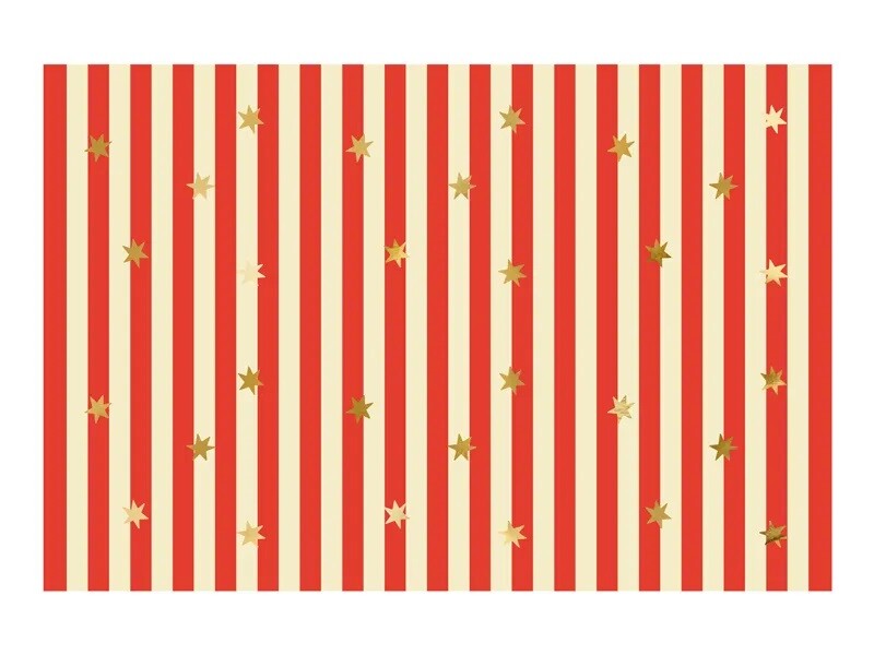 PartyDeco Papierový obrus - Cirkus hviezdičky a prúžky 180 x 120 cm
