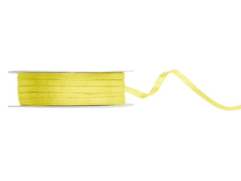 PartyDeco Saténová stuha - Žltá 3mm/50m