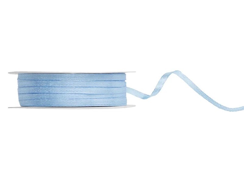 PartyDeco Saténová stuha - Light misty blue 3mm/50m
