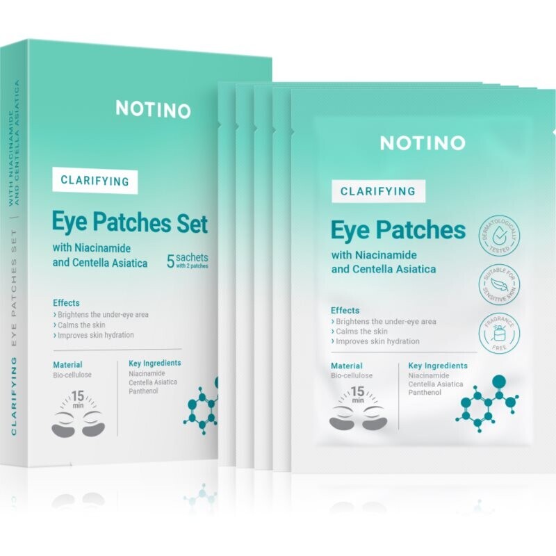 Notino Clarifying Brightening Bio-Cellulose Eye Patches Set with Niacinamide and Centella Asiatica rozjasňujúca maska na očné okolie