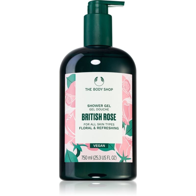 The Body Shop British Rose Shower Gel hydratačný sprchový gél vegan 750 ml