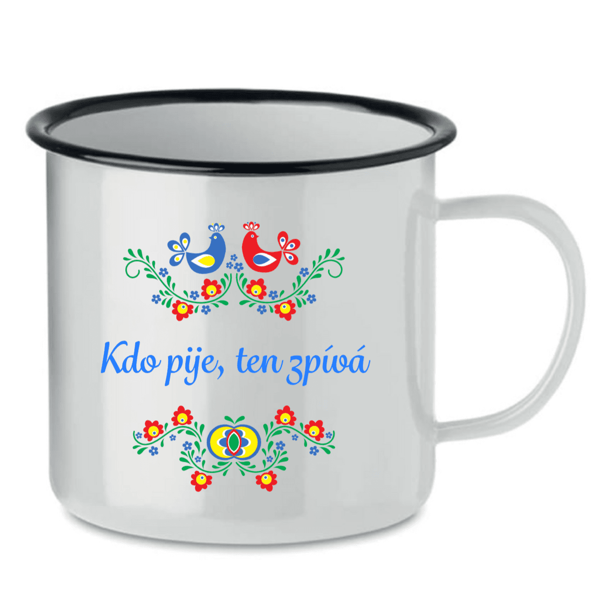 Personalizovaný retro plecháček s folklórním vzorem