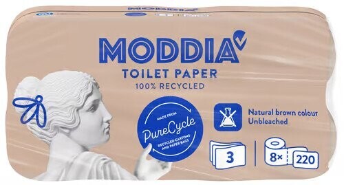 MODDIA Toaletný papier PureCycle 3-vrstvový 3 ks