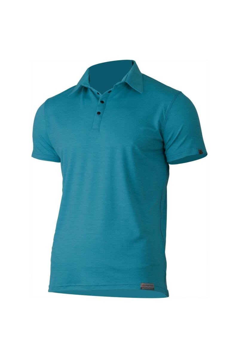 Lasting pánska merino polo košeľa ELIOT 5858 modrá Veľkosť: M 8595067895130