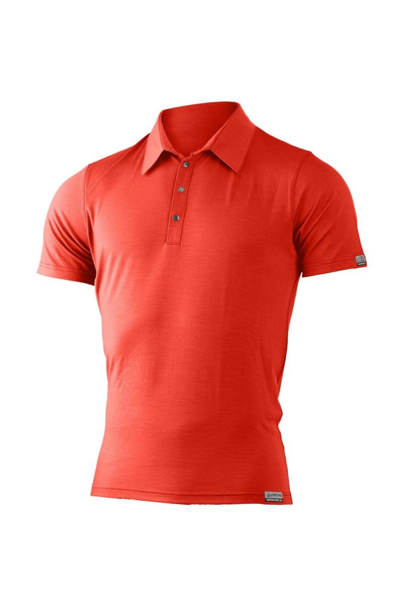 Lasting pánska merino polo košele ELIOT červená Veľkosť: M 8596445030617