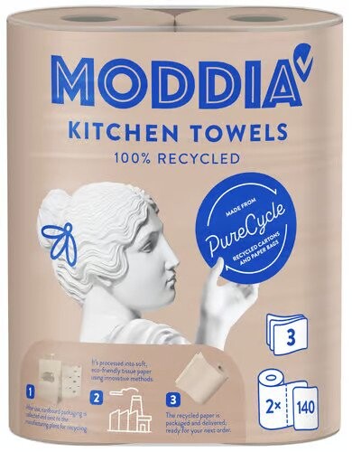 MODDIA Kuchynské utierky PureCycle 3vrstvové