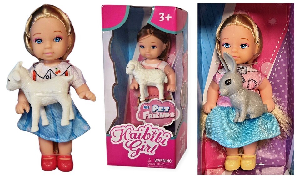 Dievčatko so zvieratkom 12cm - zajac