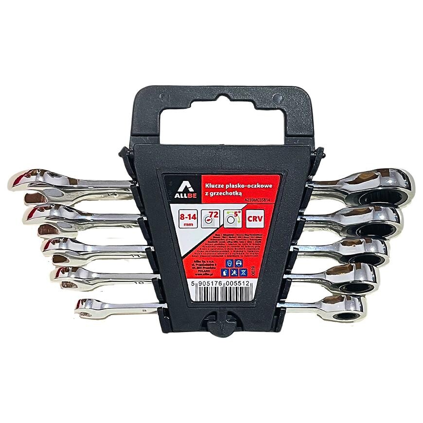 Očko-ploché račňové kľúče 5 ks, 8-14