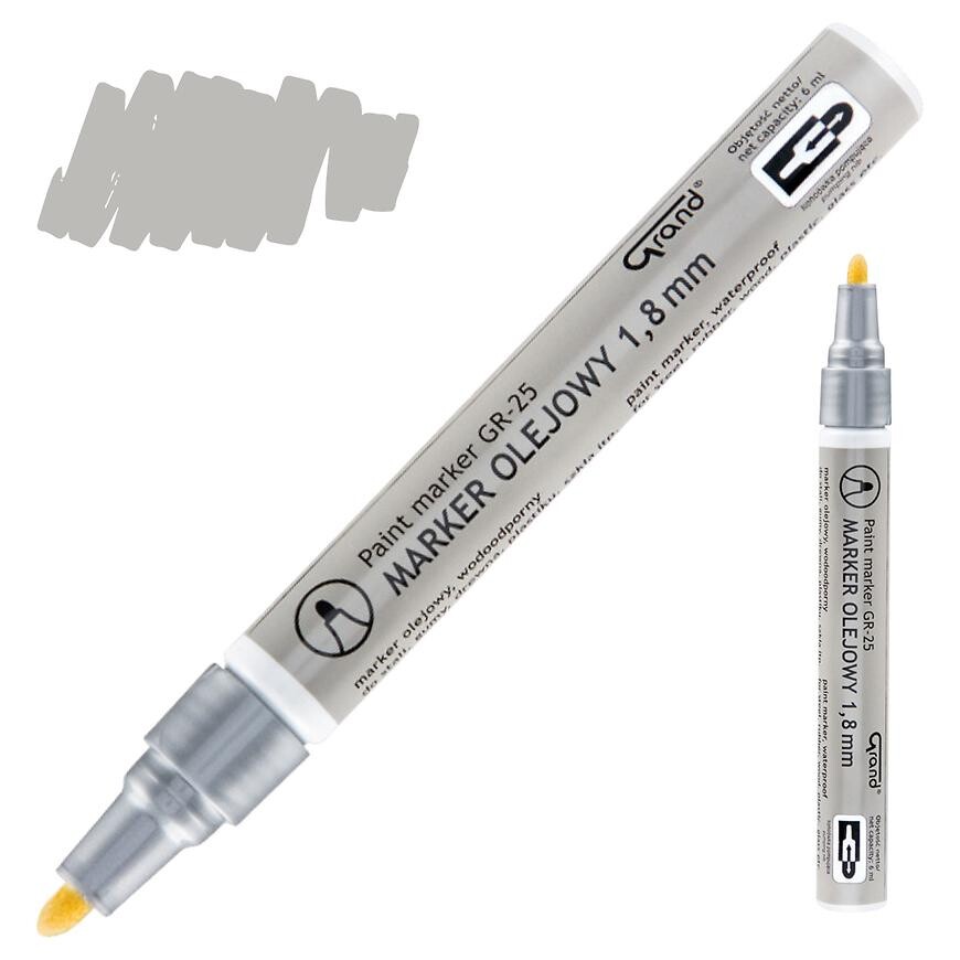 Stavebný popisovač olejový strieborný