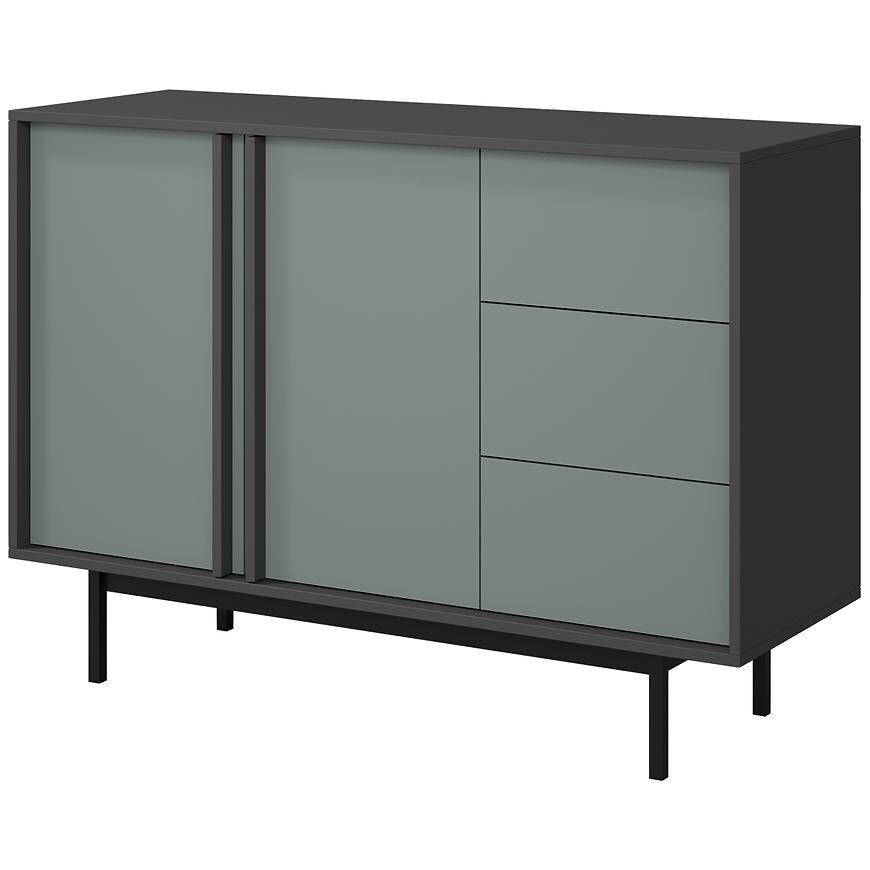 Komoda 120 Alsy 7 Aloe/Antracit