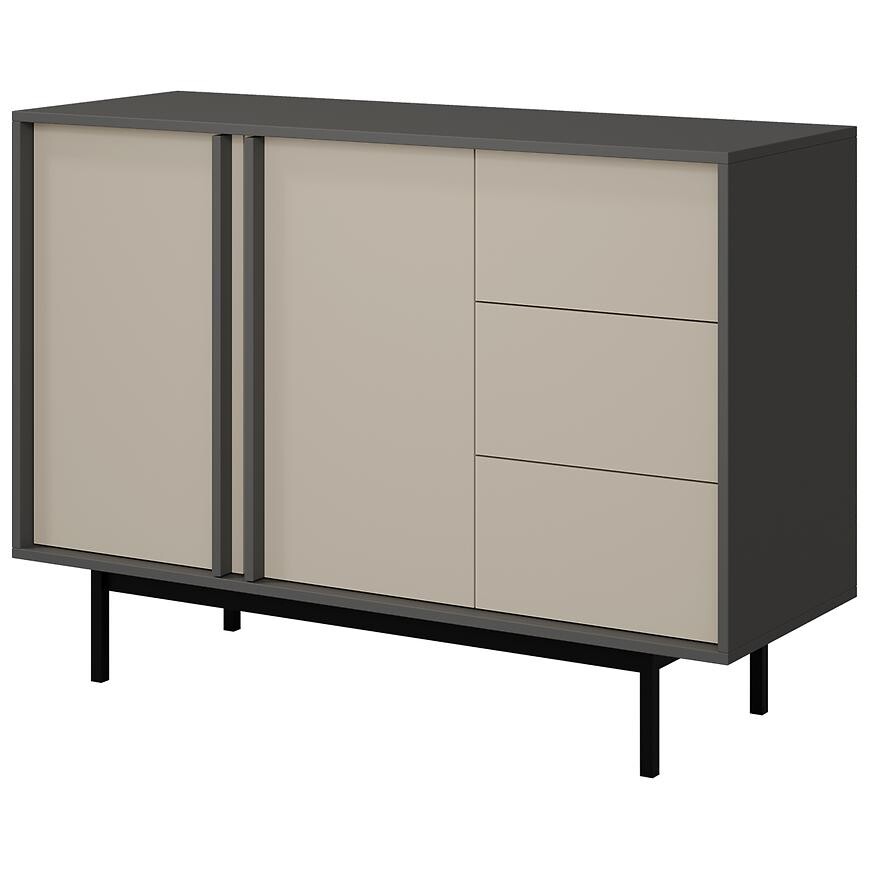 Komoda 120 Alsy 7 Svetlobéžová/Antracit
