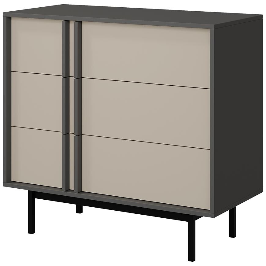 Komoda 90 Alsy 8 Svetlobéžová/Antracit