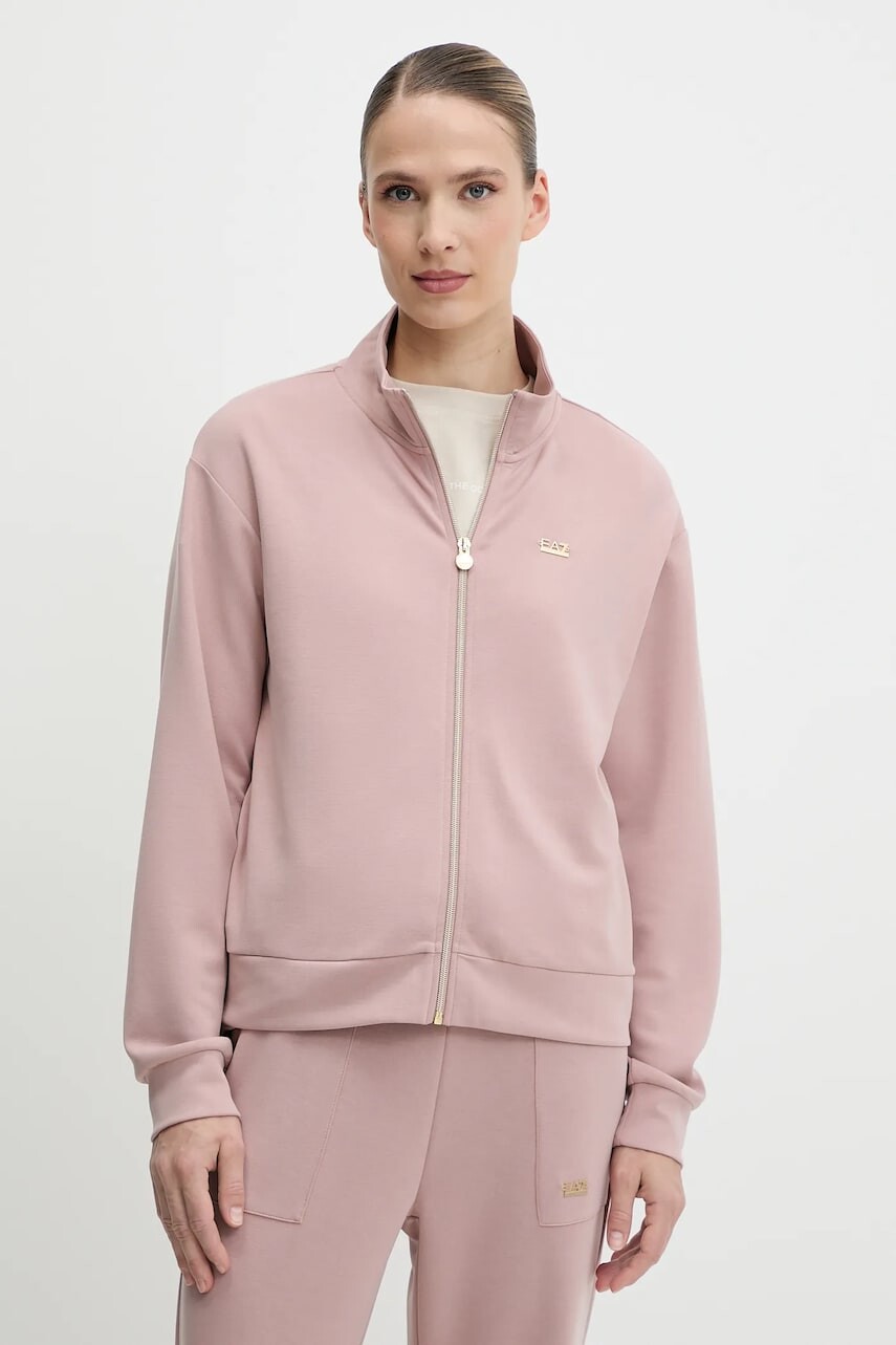 Mikina EA7 Emporio Armani hnedá farba, jednofarebná, AF12643.7W000191