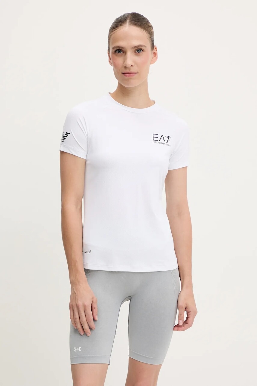Tréningové tričko EA7 Emporio Armani biela farba, TJEMZ.8NTT70