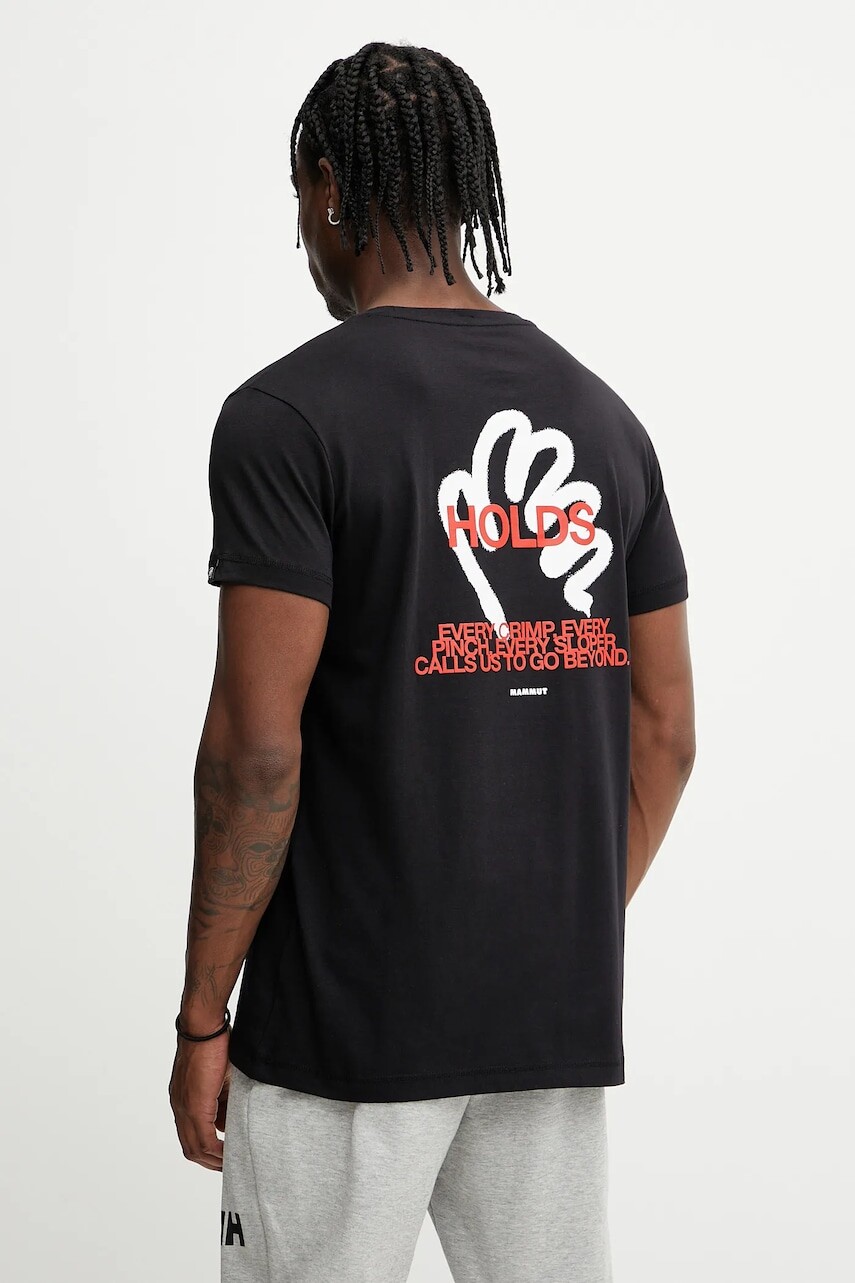 Športové tričko Mammut Massone čierna farba, vzorované, 1017-05221