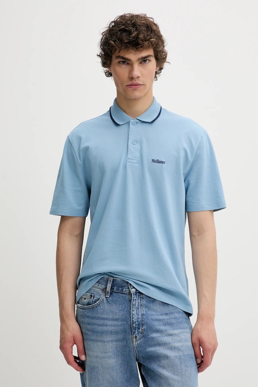 Polo tričko Hollister Co. pánske, jednofarebné, KI324-5199