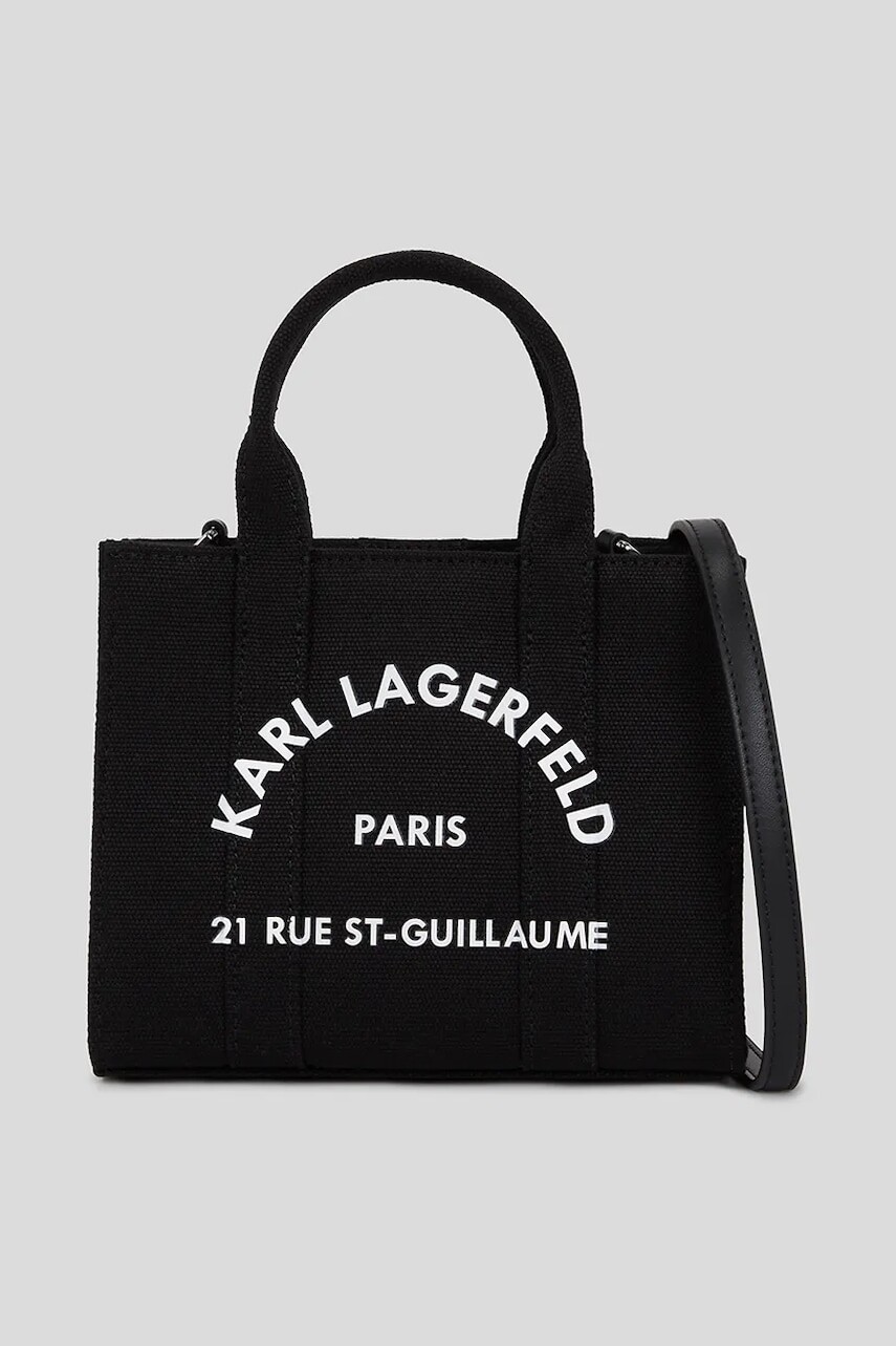 Bavlnená taška Karl Lagerfeld čierna farba, A3W50118
