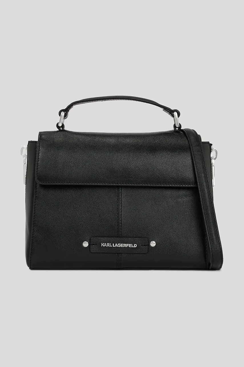 Kožená kabelka Karl Lagerfeld čierna farba, A3W30338