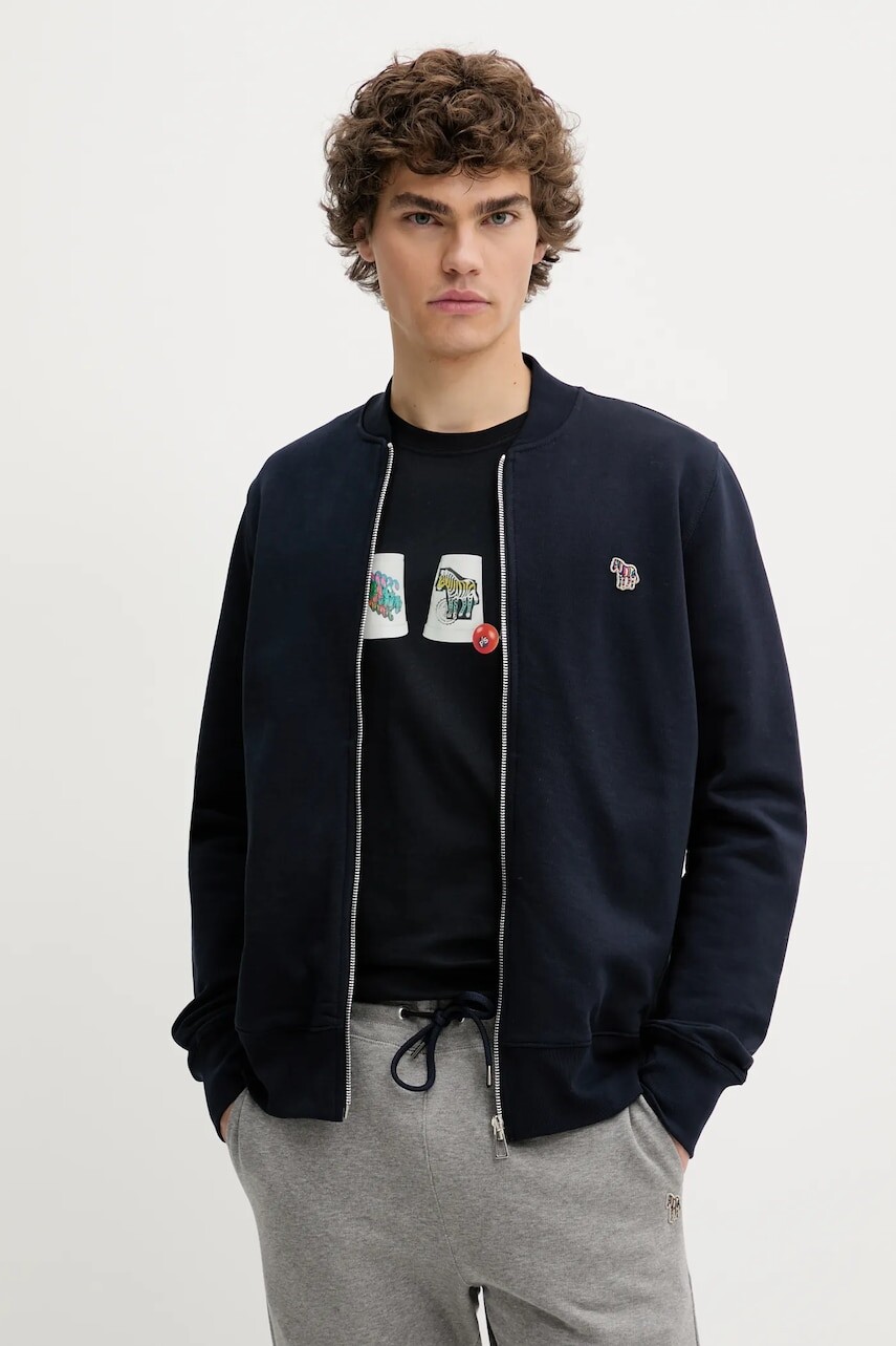 Bavlnená mikina PS Paul Smith tmavomodrá farba, jednofarebná, M2R-258S-KZEBRA