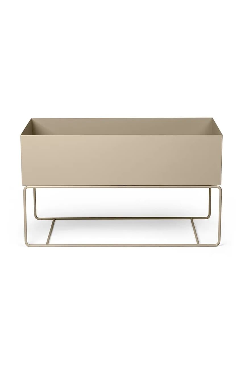 Kvetináč s rámom ferm LIVING Plant Box L béžová farba