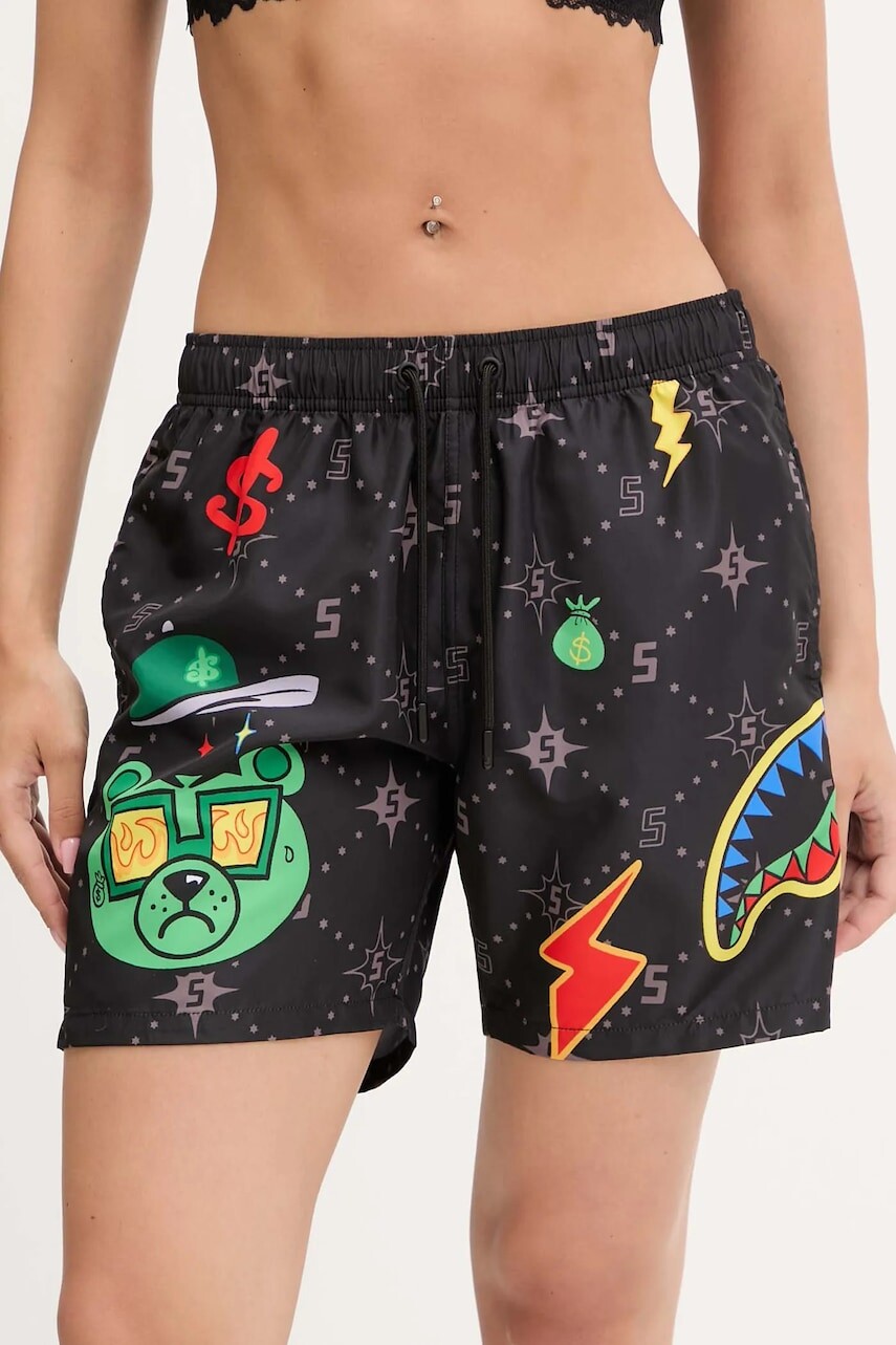 Plavkové šortky Sprayground čierna farba, SP756BLK