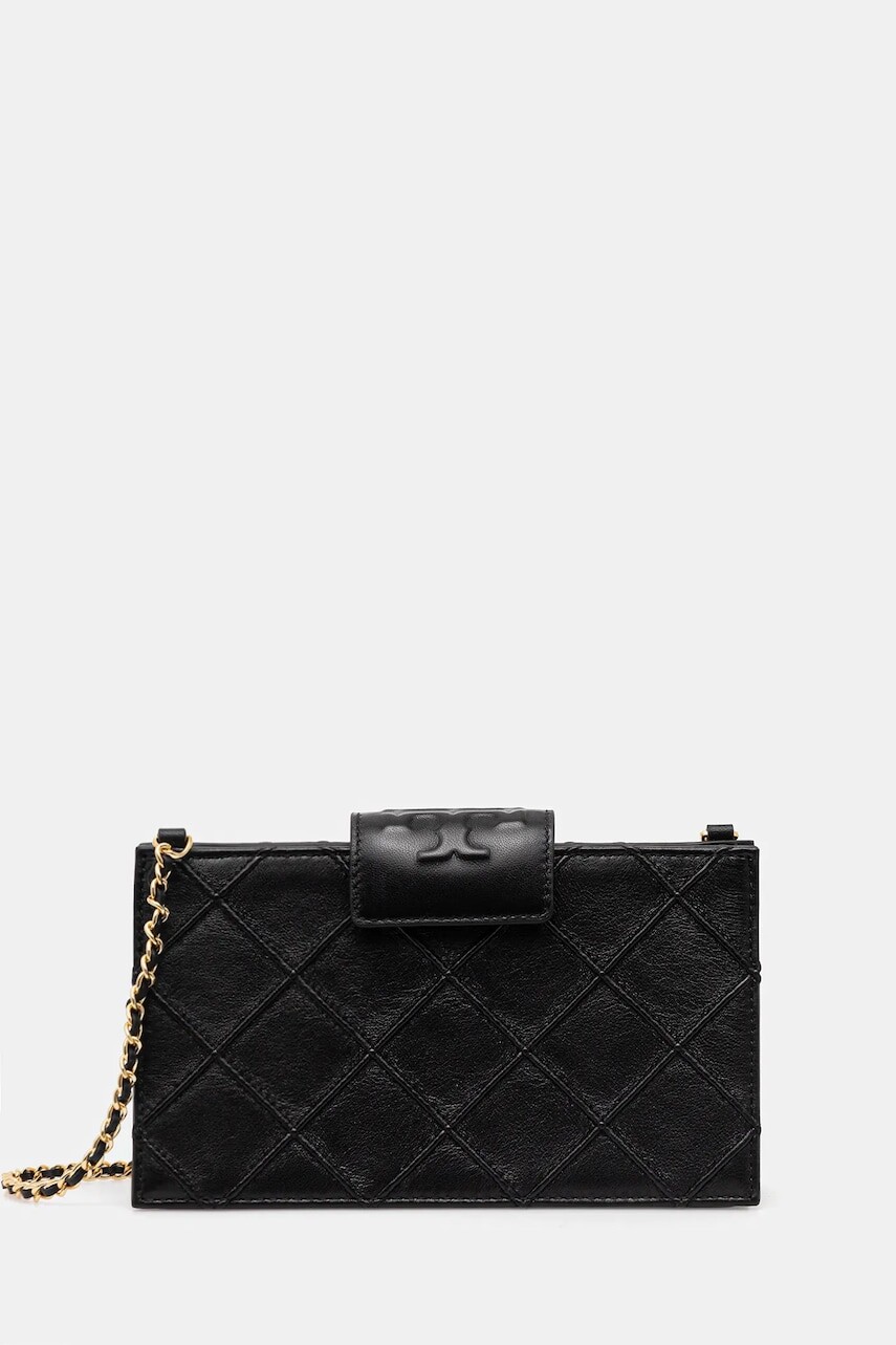 Kožená kabelka Tory Burch Fleming čierna farba, 167250-001
