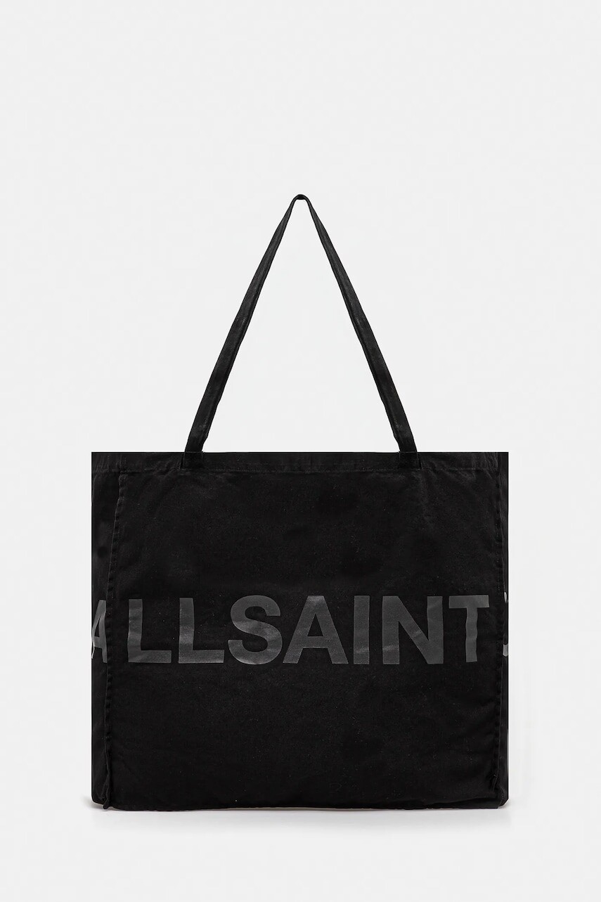 Bavlnená taška AllSaints LARGE čierna farba, M170XC