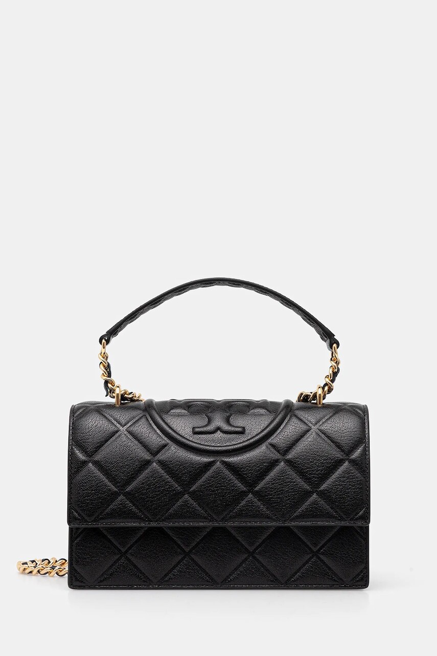 Kožená kabelka Tory Burch Fleming čierna farba, 164800-001
