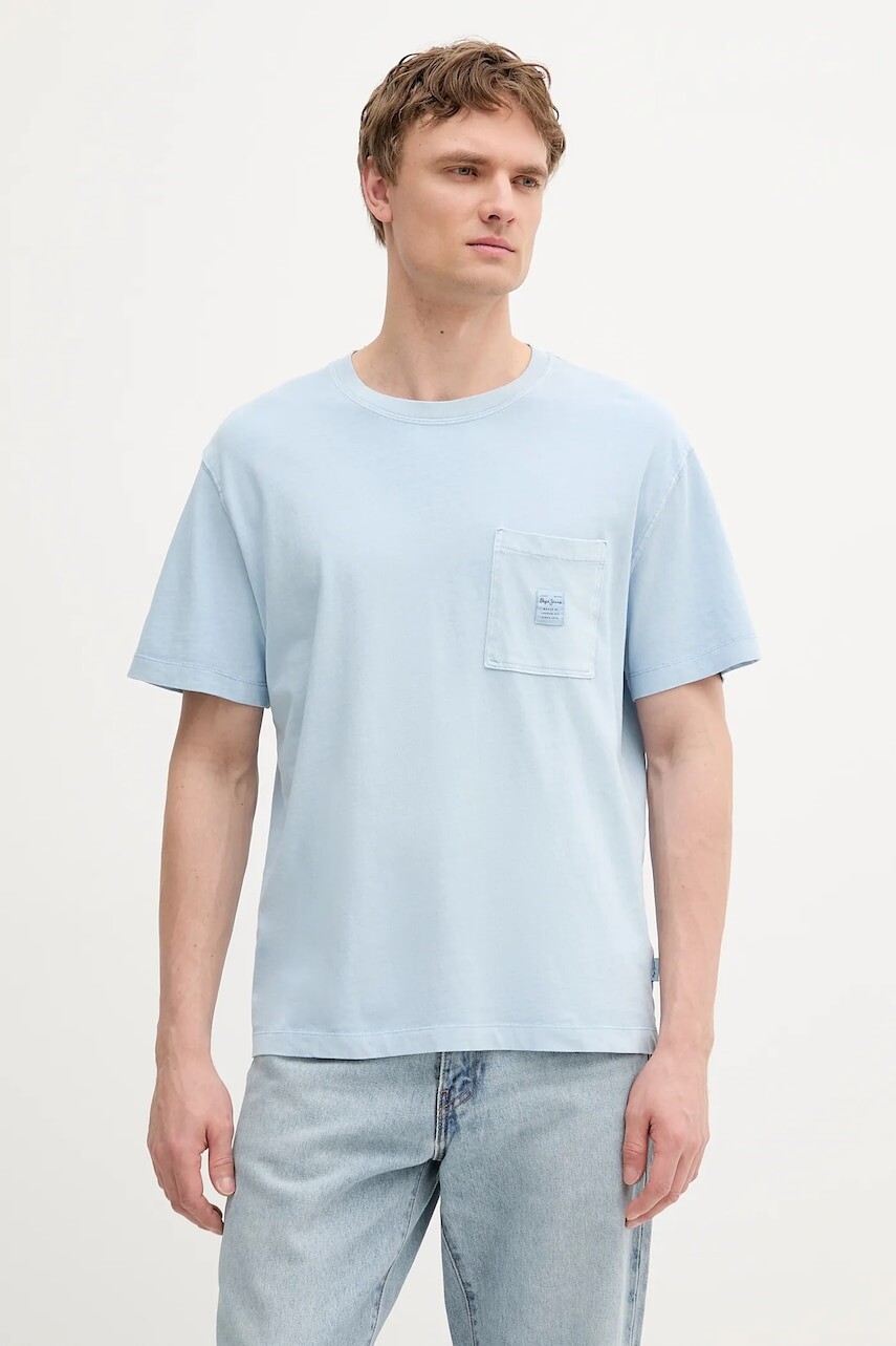Bavlnené tričko Pepe Jeans pánske, jednofarebné, PM509965