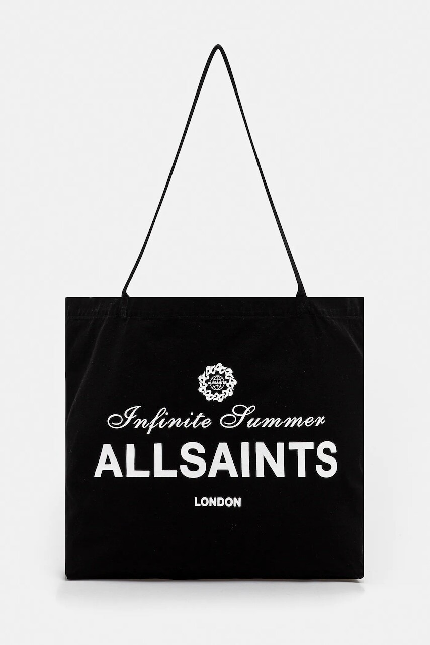 Bavlnená taška AllSaints SOLEIL čierna farba, M174XC