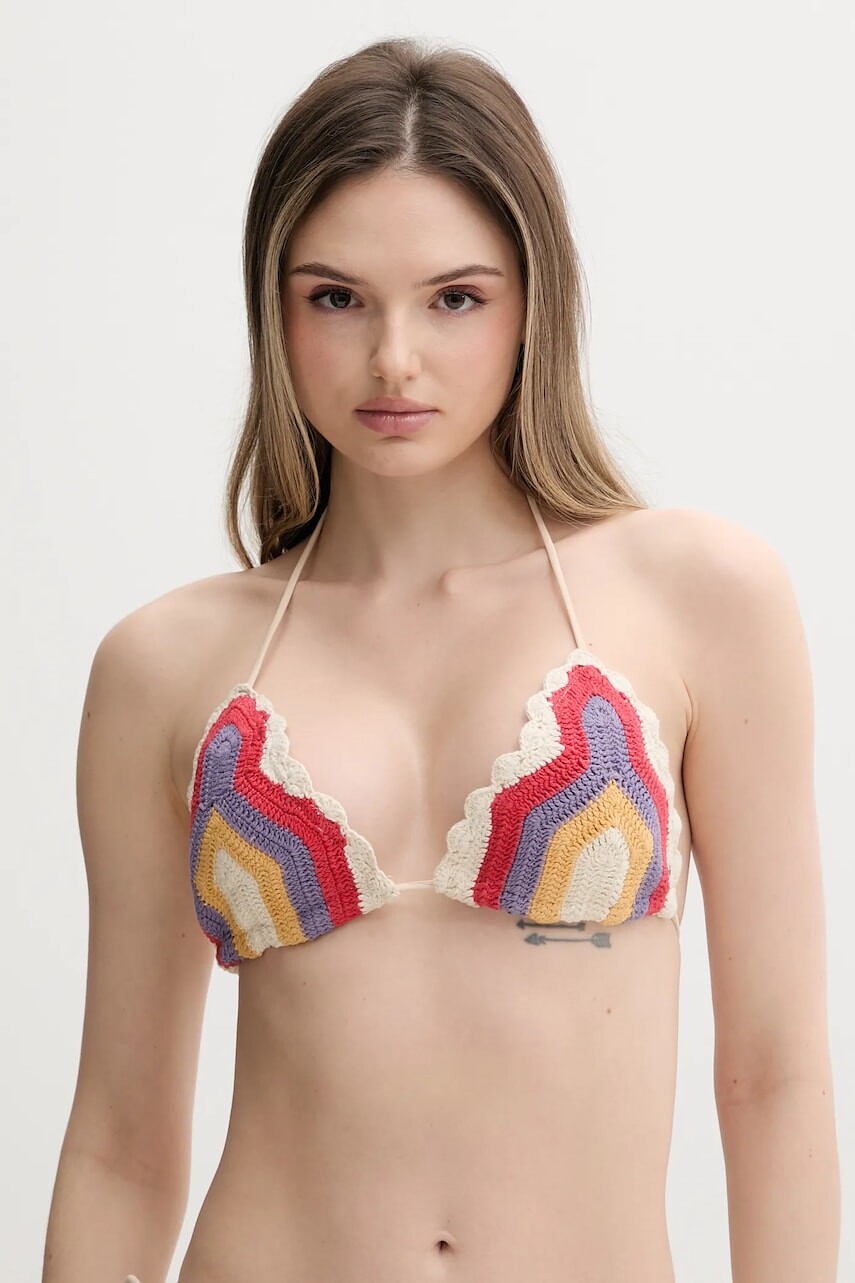Plavková podprsenka Rip Curl béžová farba, mäkké košíky, 0MXWSW