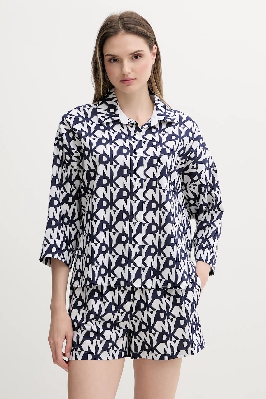 Pyžamo Dkny dámske, tmavomodrá farba, YI80048